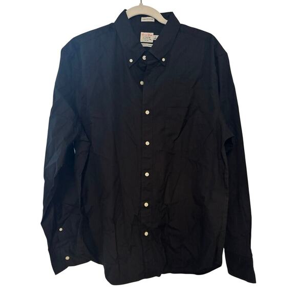 NWOT J.Crew Secret Wash Poplin Slim Untucked Shirt In Black Size L - Picture 3 of 7